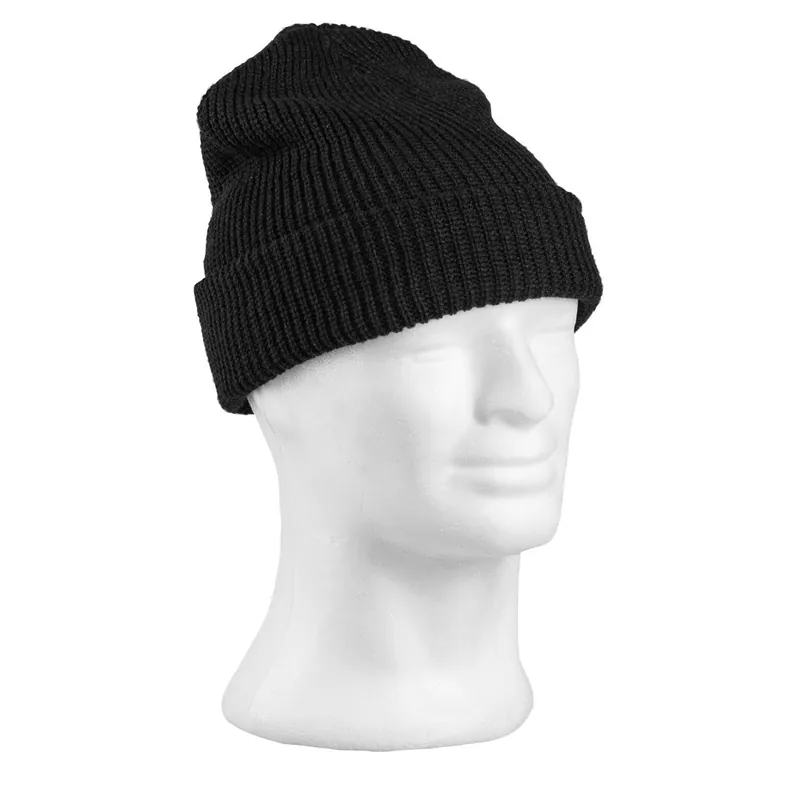 Ausverkauf Rollstrickmütze Polyacryl schwarz