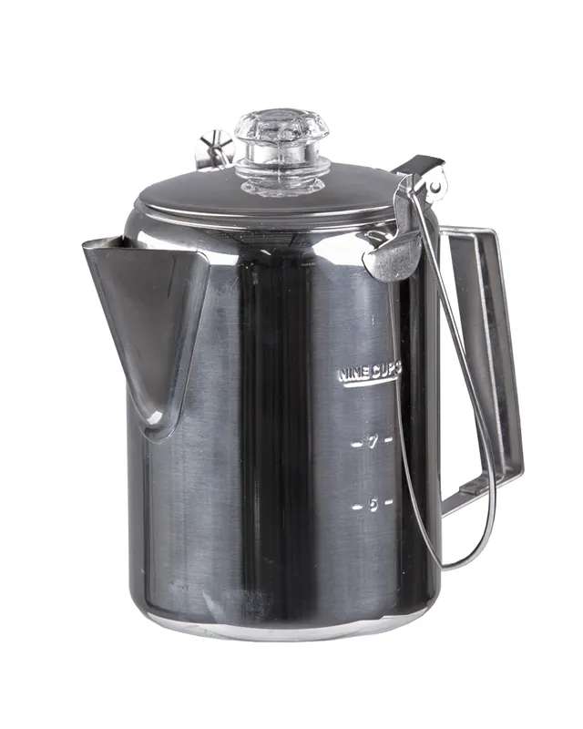 Nur Heute Kaffeekanne Edelstahl für 9 Tassen mit Percolator
