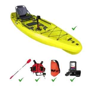 Begrenztes Angebot Pack Kayak Desmontable de Pesca Long Wave NUNAK 11 con Pedales FISHER (con sonda)